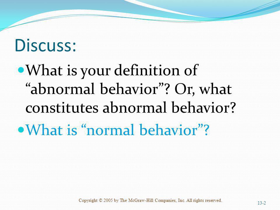 normal and abnormal psychology behavior